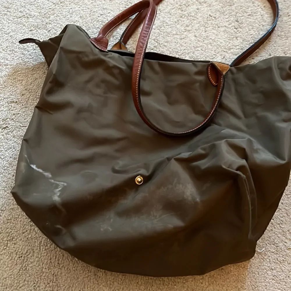 Longchamp large tote green/brown - Picture 6 of 9